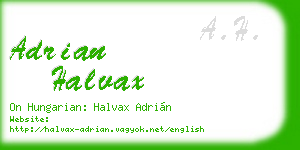 adrian halvax business card